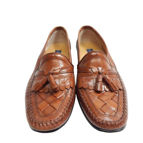 Giorgio Brutini Mens Brown Woven Leather Loafers With Tassels Size 12 D main image 10